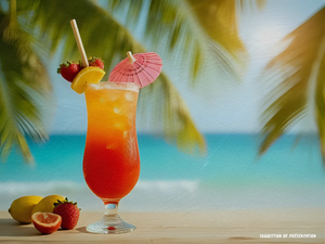 Cocktail Bubble Gum Mai Tai préparé avec la liqueur Elite Shot