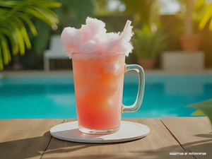 Cocktail Cotton Candy Mule préparé avec la liqueur Elite Shot